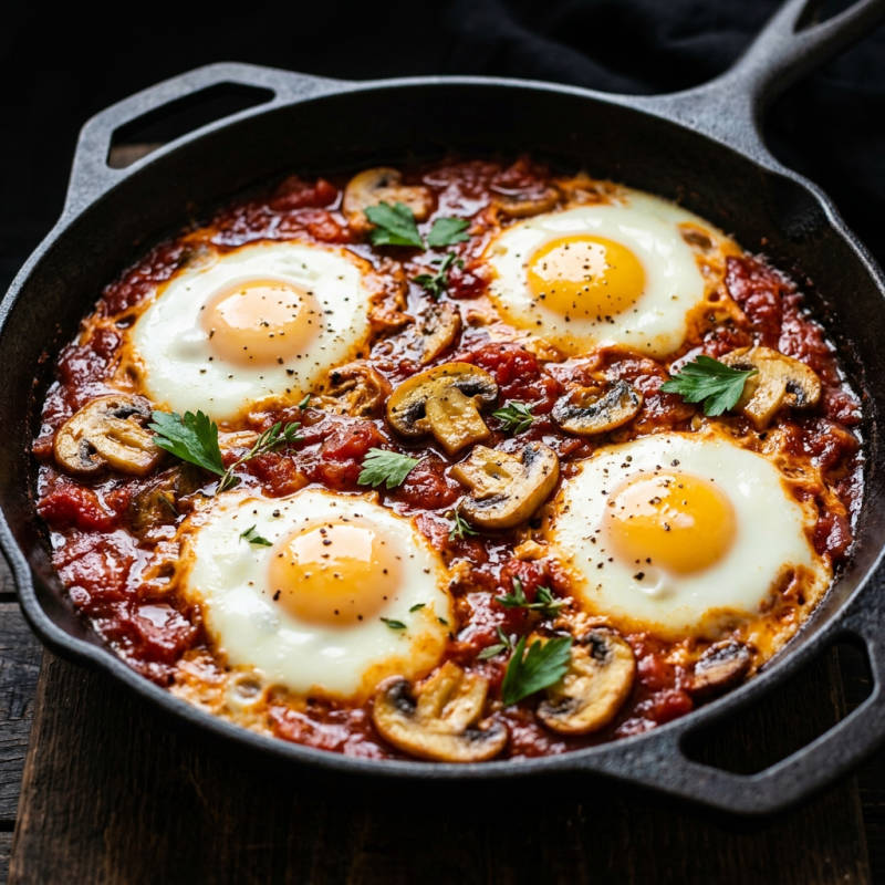Ovos em molho de champignon