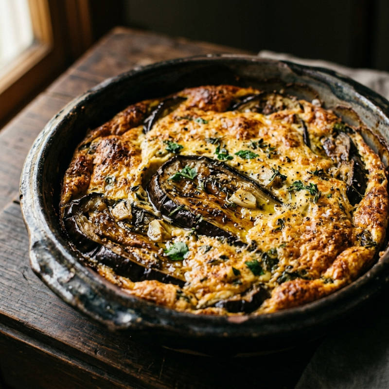 Berinjela gratinada com ovo