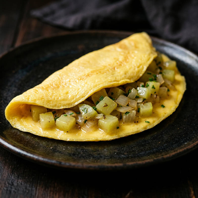 Omelete de chuchu com cominho