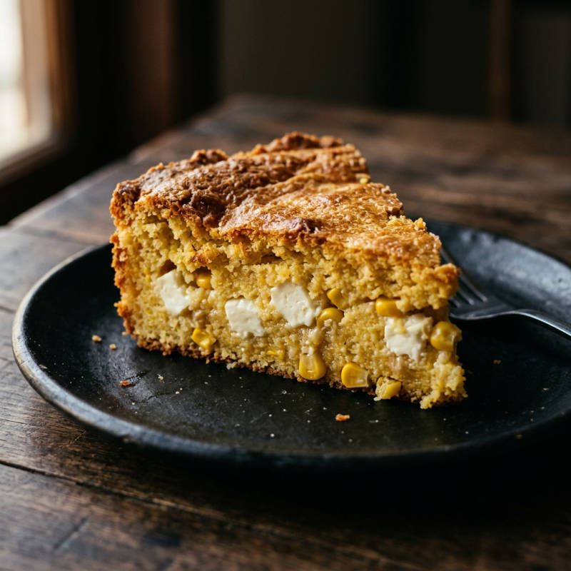 Torta salgada de milho com queijo branco